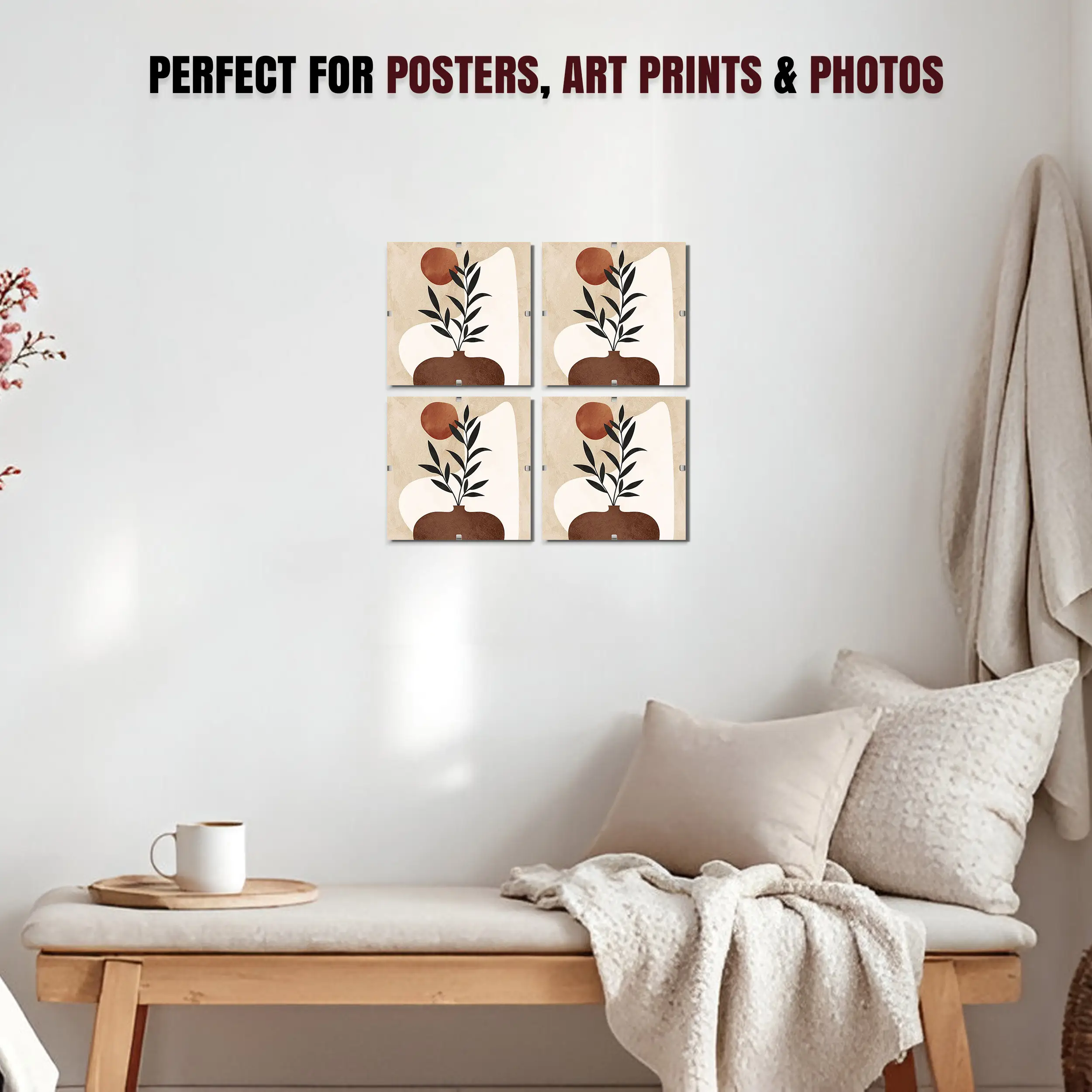 9x9" Frameless Clip Frame | Clear Acrylic Display For Photos & Posters thumbnail 2
