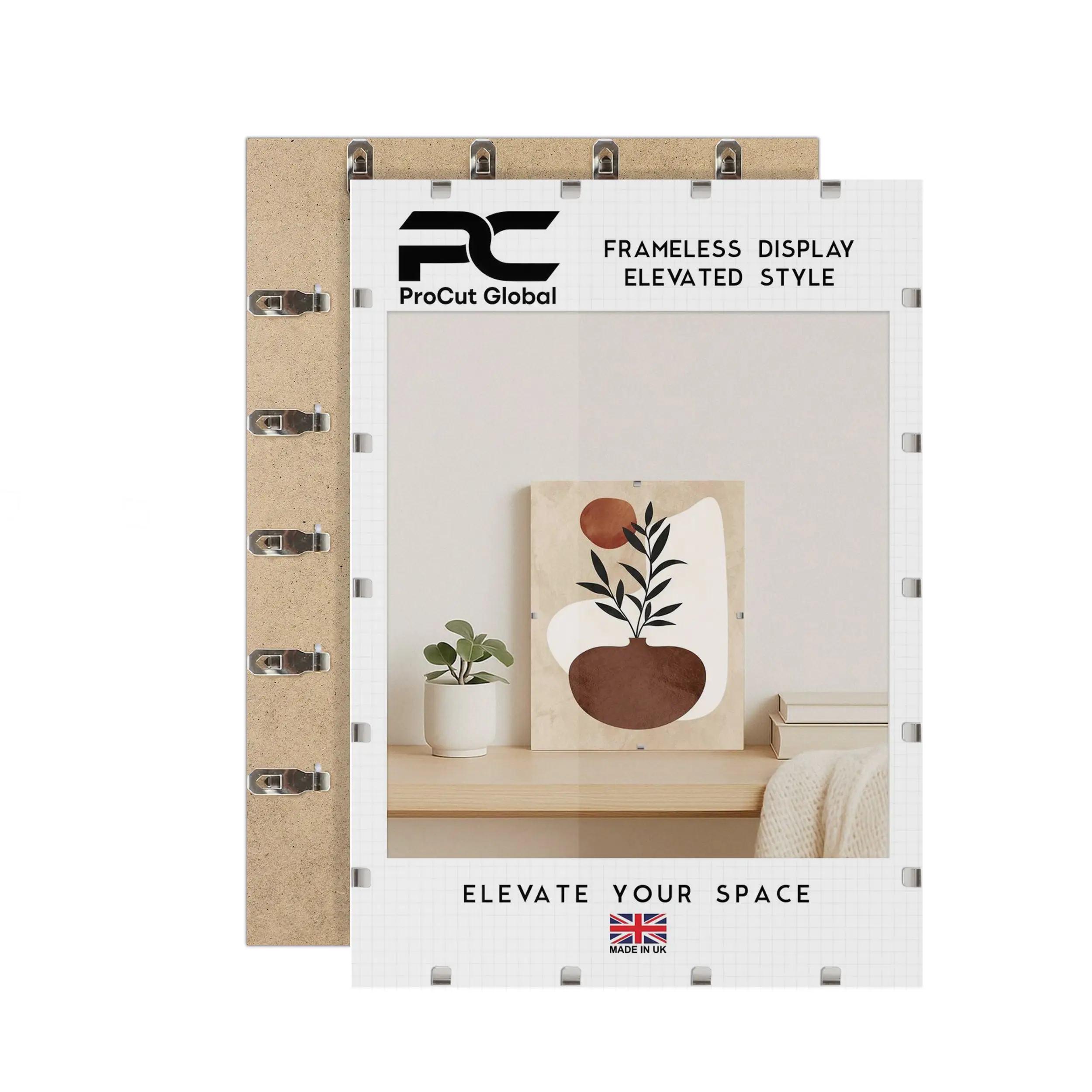 100x80cm Frameless Clip Frame | Clear Acrylic Photo, Art & Poster Display