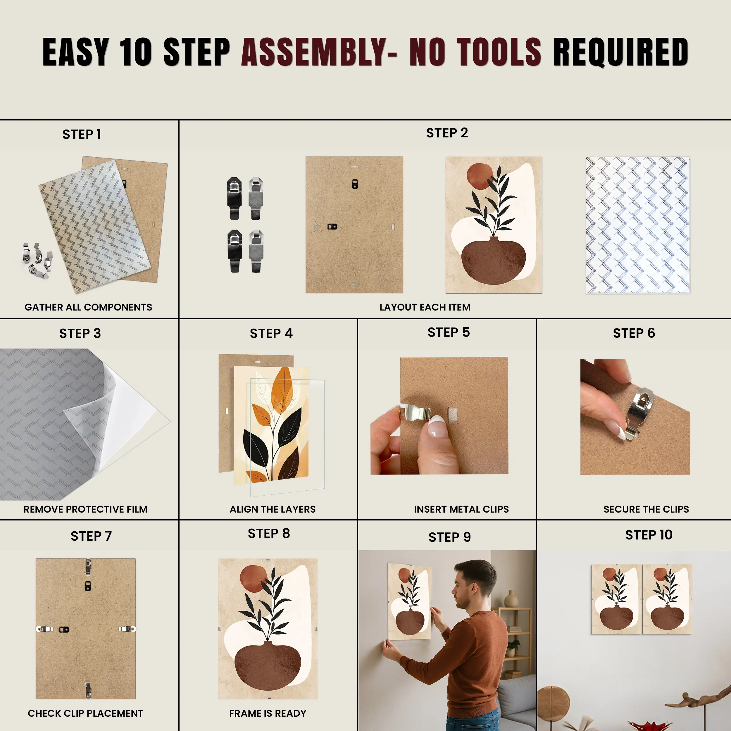 A5 Frameless Clip Frame | Clear Acrylic Display For Photos & Posters thumbnail 3