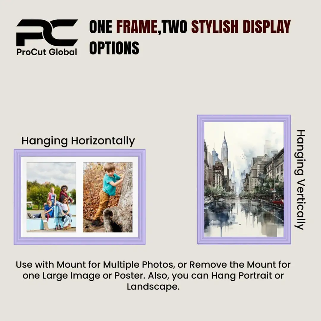 20x14" Purple Classic Multi Aperture Photo Frame - Fits A4 (x2) Photos | Collage Frame thumbnail 4