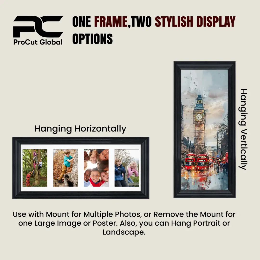 50x20cm White Classic Multi Aperture Photo Frame - Fits 6x4" (x4) Photos | Collage Frame thumbnail 4