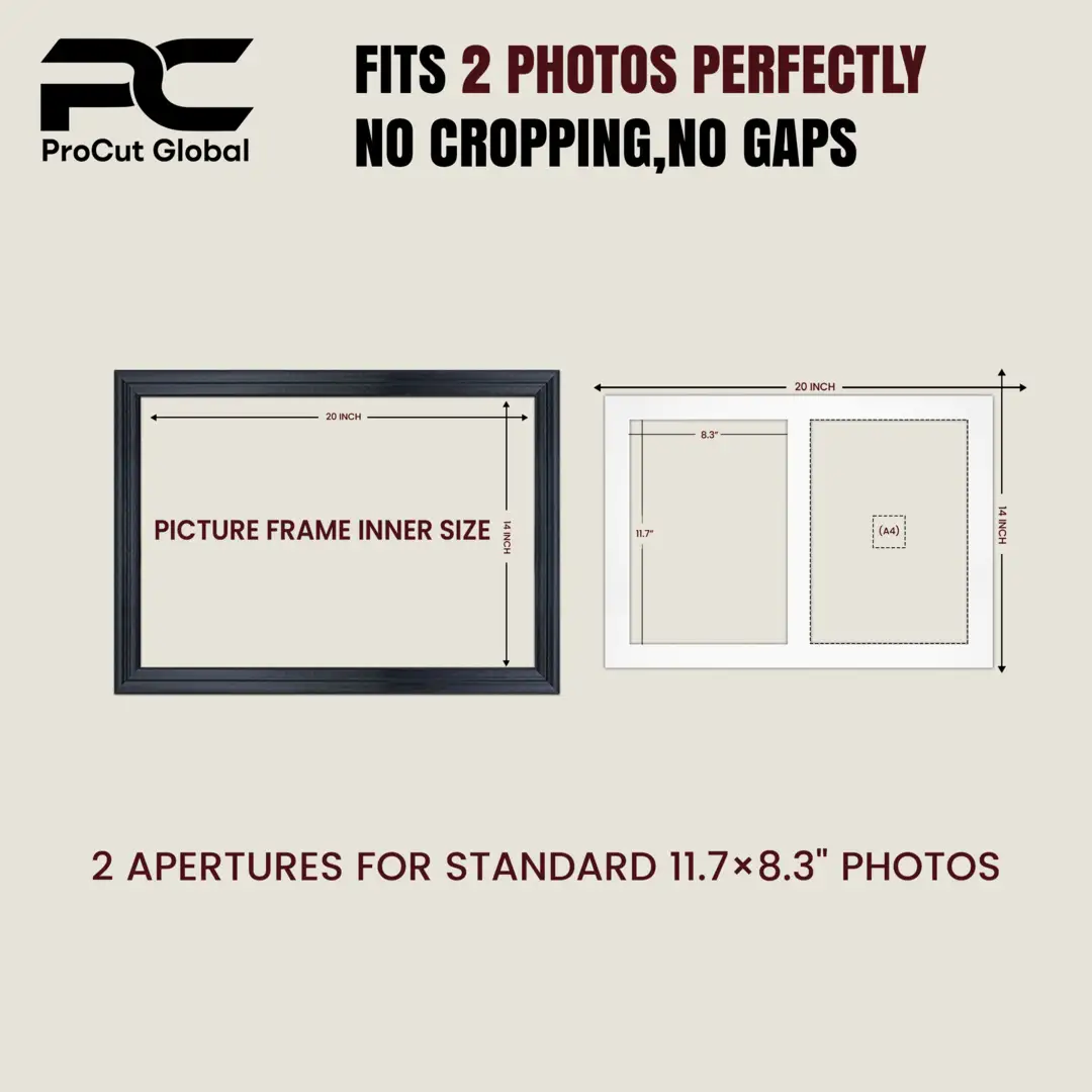 20x14" Oak Classic Multi Aperture Photo Frame - Fits A4 (x2) Photos | Collage Frame thumbnail 3