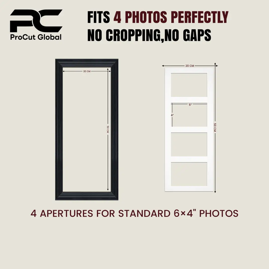 50x20cm White Classic Multi Aperture Photo Frame - Fits 6x4" (x4) Photos | Collage Frame thumbnail 3