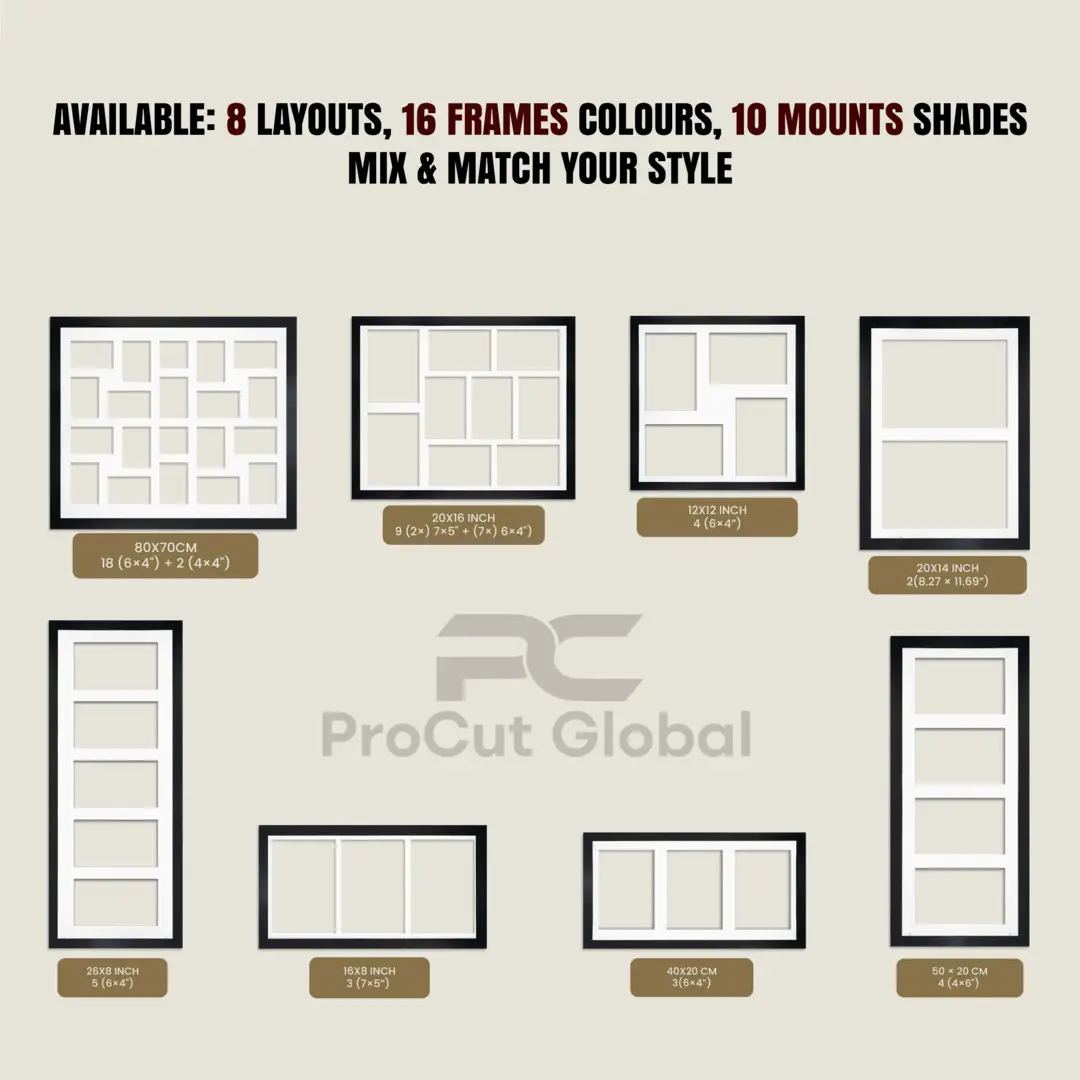 40x20cm Rose Wood Classic Multi Aperture Photo Frame - Fits 6x4" (x3) Photos | Collage Frame thumbnail 8