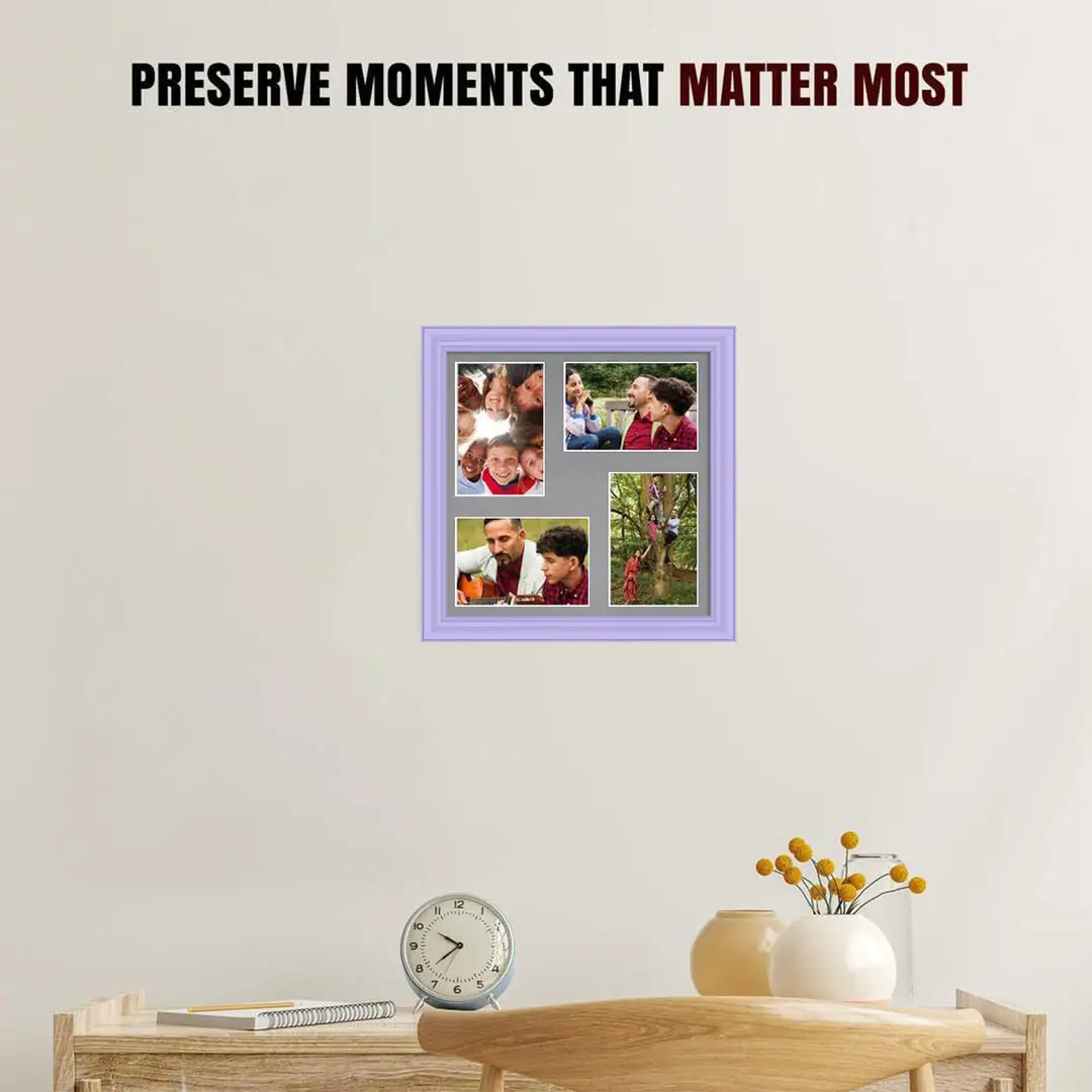 12x12" Purple Classic Multi Aperture Photo Frame - Fits 6x4" (x4) Photos | Collage Frame thumbnail 2