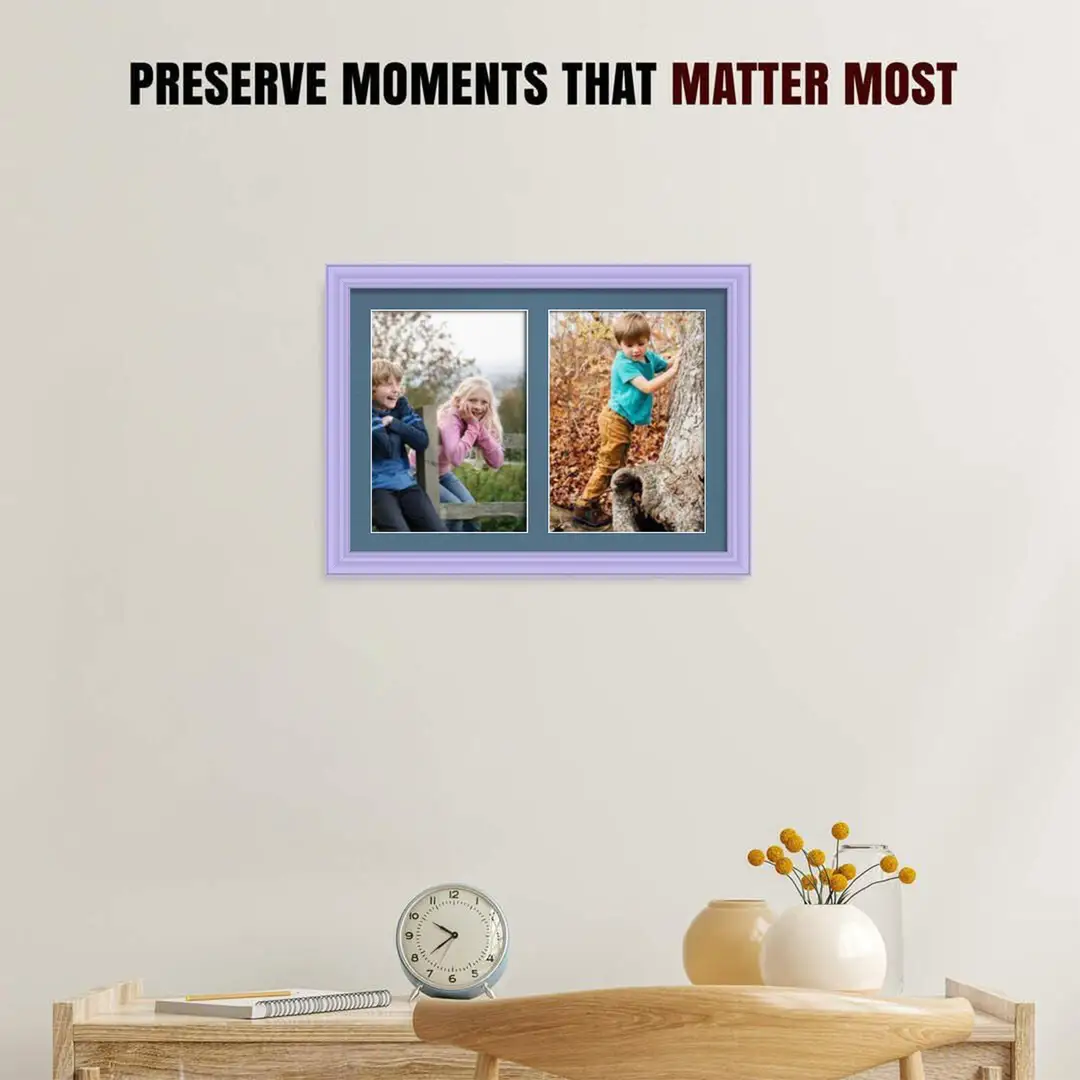 20x14" Classic Purple Multi Aperture Photo Frame - Fits A4 (x2) Photos | Collage Frame thumbnail 2