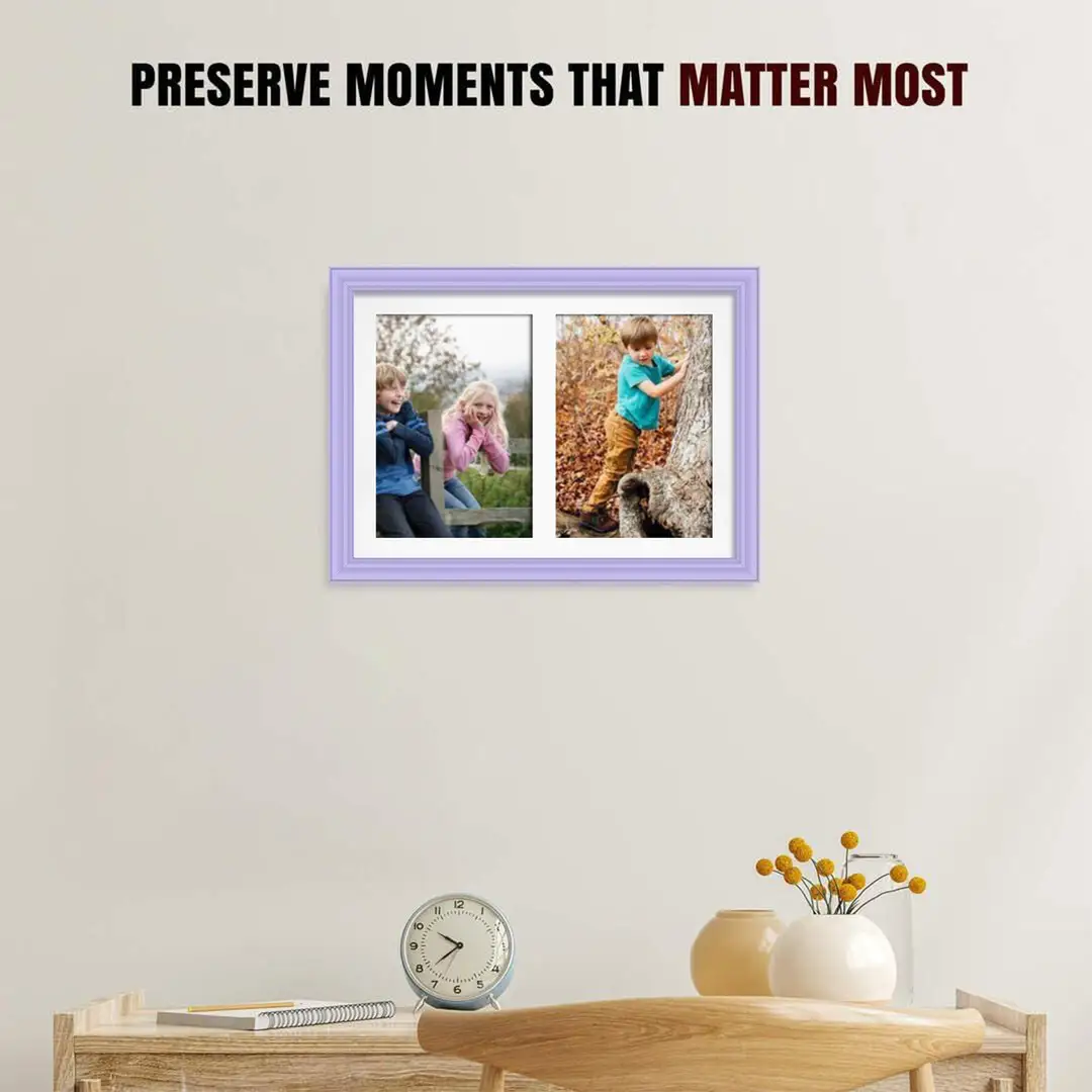 20x14" Purple Classic Multi Aperture Photo Frame - Fits A4 (x2) Photos | Collage Frame thumbnail 2