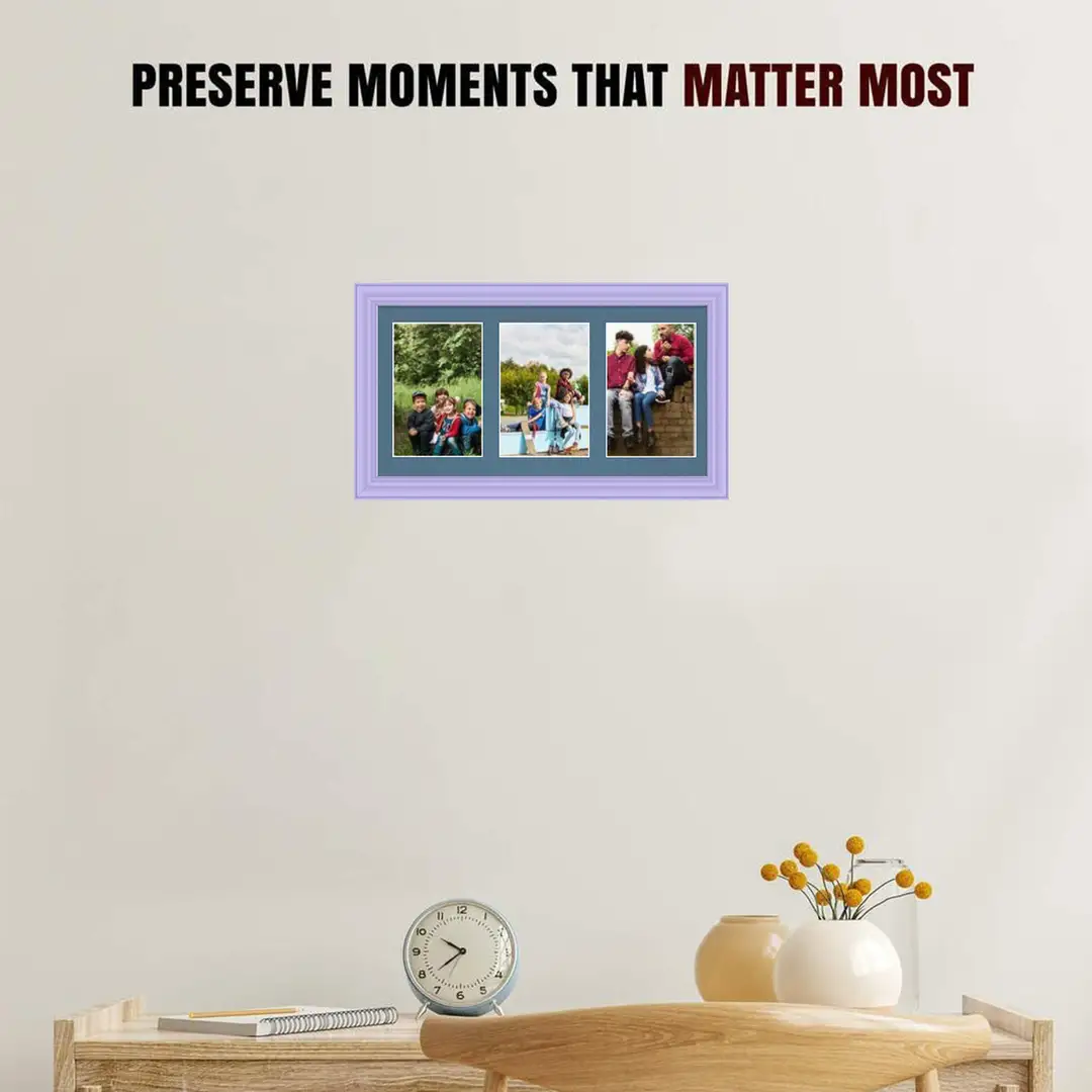 40x20cm Purple Classic Multi Aperture Photo Frame - Fits 6x4" (x3) Photos | Collage Frame thumbnail 2