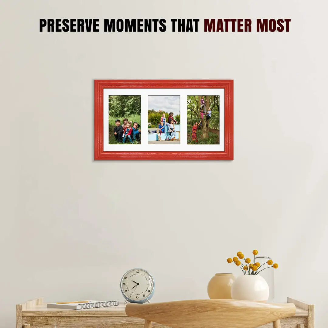 40x20cm Classic Multi Aperture Photo Frame - Fits 6x4" (x3) Photos | Collage Frame thumbnail 2