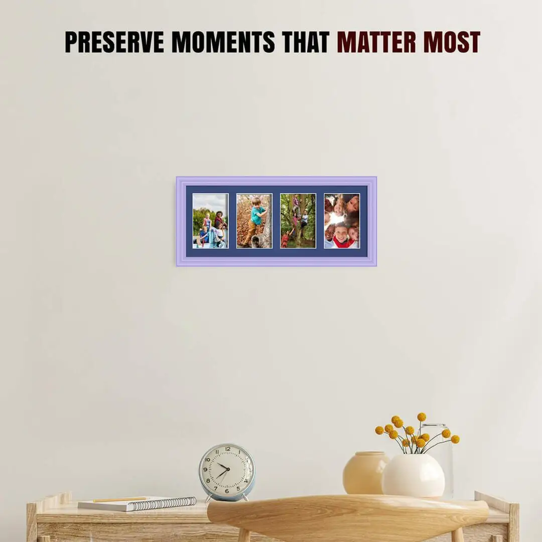 50x20cm Purple Classic Multi Aperture Photo Frame - Fits 6x4" (x4) Photos | Collage Frame thumbnail 2