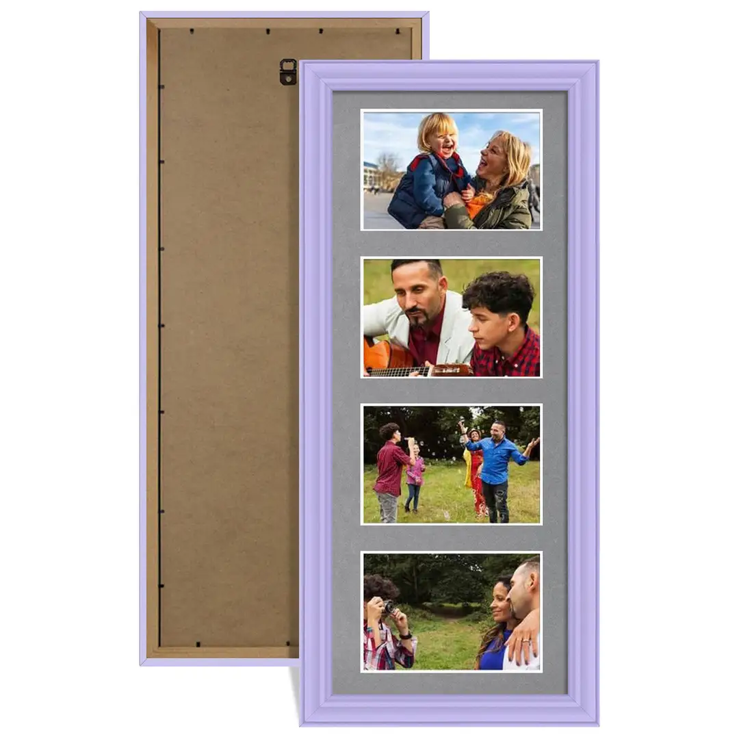 50x20cm Purple Classic Multi Aperture Photo Frame - Fits 6x4" (x4) Photos | Collage Frame