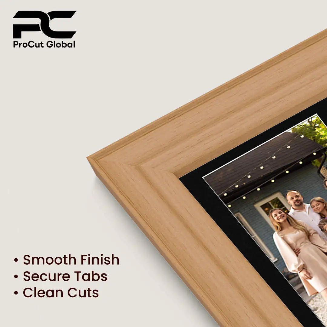 12x12" Country Pine Classic Multi Aperture Photo Frame Holds 6x4" (x4) Photos With Black Mount | Modern Collage Frame thumbnail 7