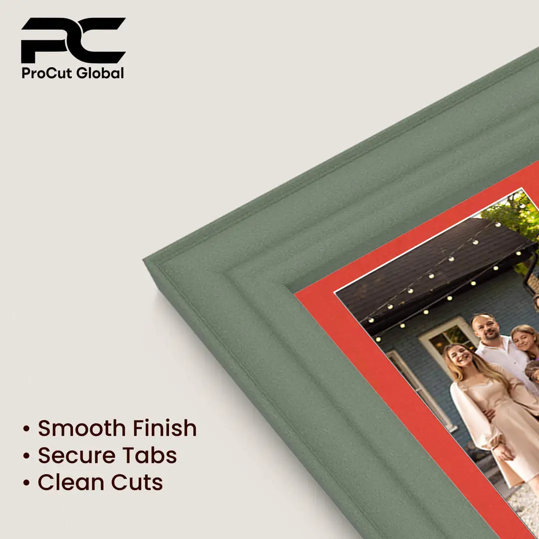 12x12" Green Classic Multi Aperture Photo Frame Holds 6x4" (x4) Photos With Poppy Red Mount | Modern Collage Frame thumbnail 7