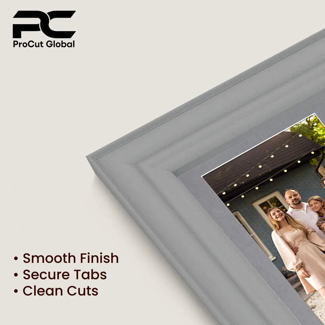16x8" Light Grey Classic Multi Aperture Photo Frame Holds 7x5" (x3) Photos With Mid Grey Mount | Modern Collage Frame thumbnail 7