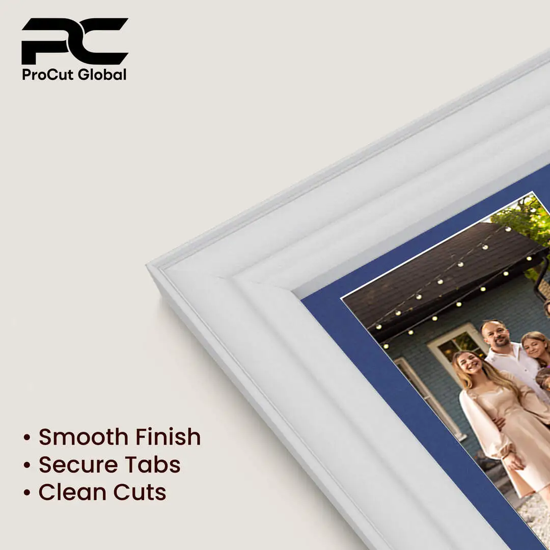 16x8" White Classic Multi Aperture Photo Frame Holds 7x5" (x3) Photos With Blue Mount | Modern Collage Frame thumbnail 7