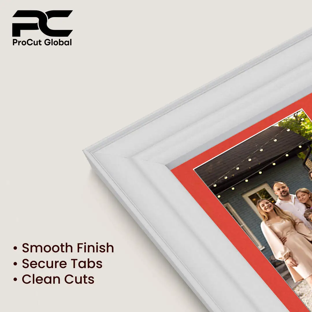 16x8" White Classic Multi Aperture Photo Frame Holds 7x5" (x3) Photos With Poppy Red Mount | Modern Collage Frame thumbnail 7