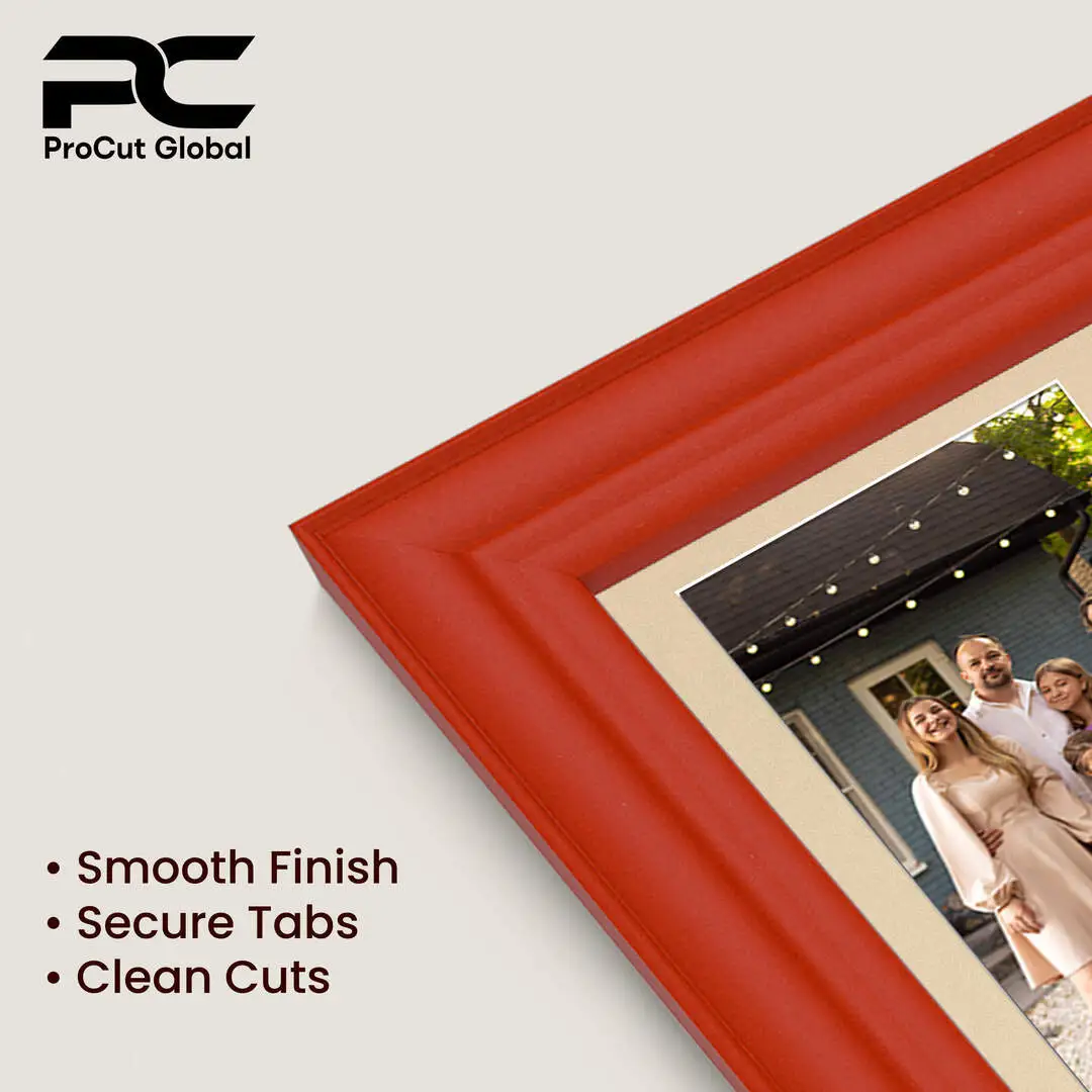 26x8" Red Classic Multi Aperture Photo Frame Holds 6x4" (x5) Photos With Ivory Mount | Modern Collage Frame thumbnail 7
