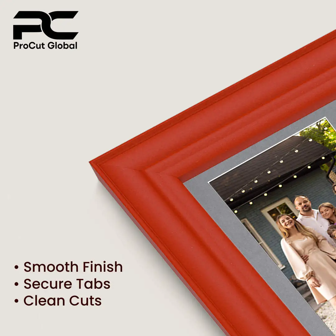 26x8" Red Classic Multi Aperture Photo Frame Holds 6x4" (x5) Photos With Mid Grey Mount | Modern Collage Frame thumbnail 7