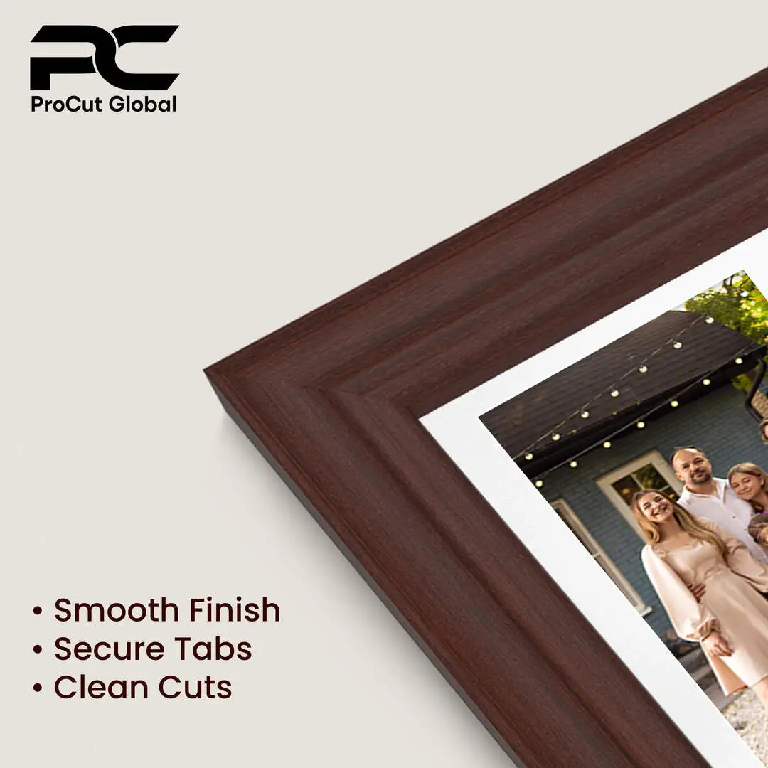 26x8" Rose Wood Classic Multi Aperture Photo Frame Holds 6x4" (x5) Photos With Ice White Mount | Modern Collage Frame thumbnail 7