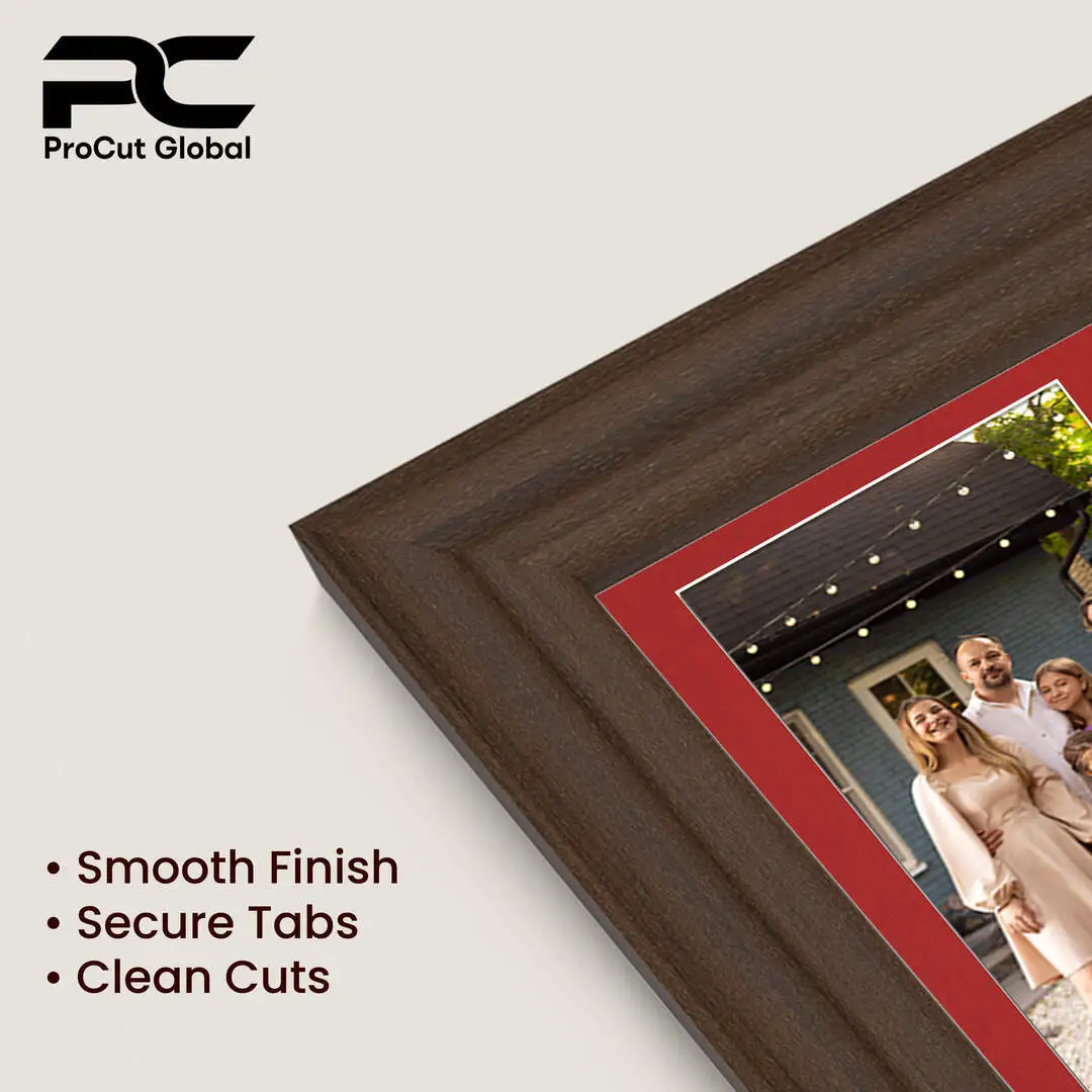 40x20cm Walnut Classic Multi Aperture Photo Frame Holds 6x4" (x3) Photos With Crimson Mount | Modern Collage Frame thumbnail 7
