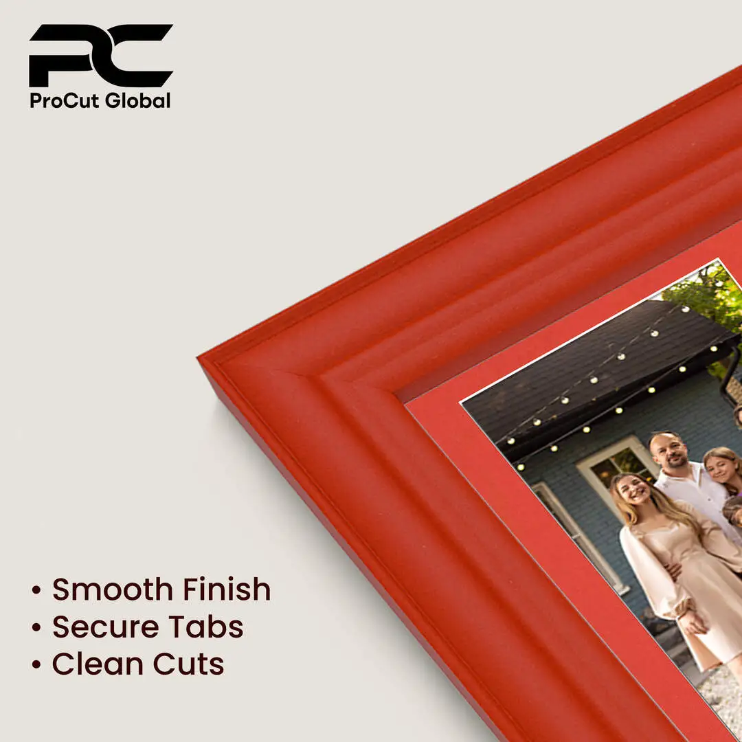 50x20cm Red Classic Multi Aperture Photo Frame Holds 6x4" (x4) Photos With Poppy Red Mount | Modern Collage Frame thumbnail 7