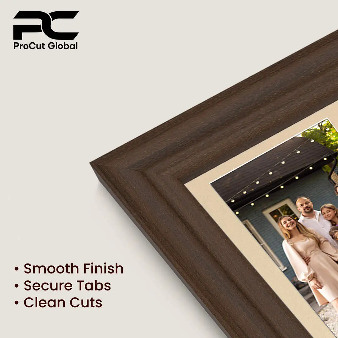 50x20cm Classic Walnut Multi Aperture Photo Frame - Fits 6x4" (x4) Photos | Collage Frame thumbnail 7