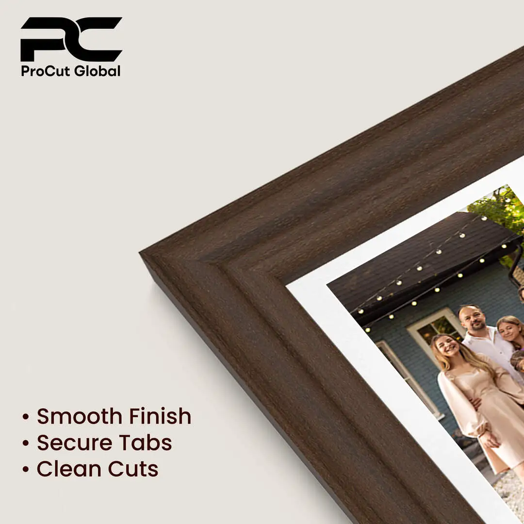 50x20cm Walnut Classic Multi Aperture Photo Frame Holds 6x4" (x4) Photos With Ice White Mount | Modern Collage Frame thumbnail 7
