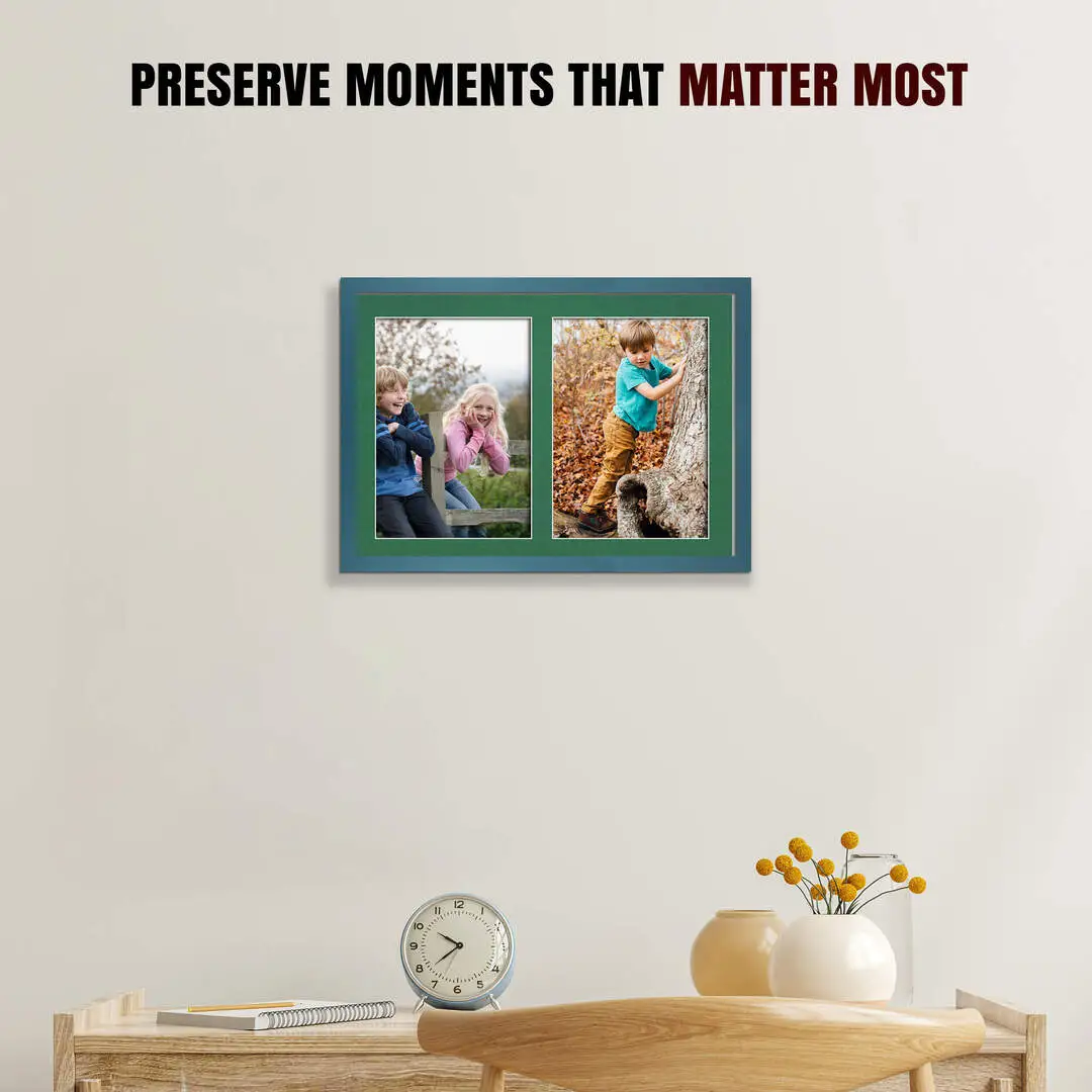 20x14" Sleek Navy Blue Multi Aperture Photo Frame - Fits A4 (x2) Photos | Collage Frame thumbnail 2