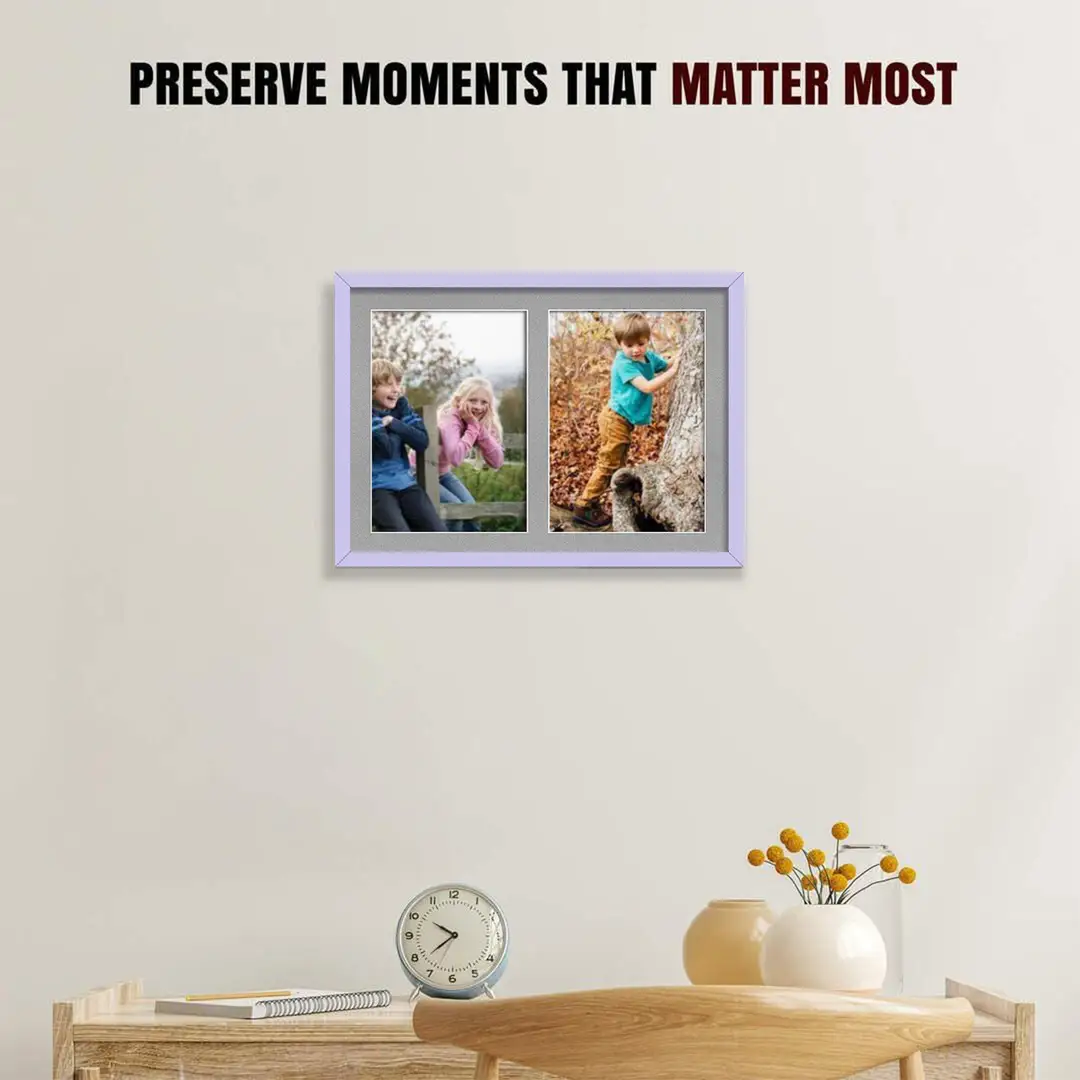 20x14" Sleek Purple Multi Aperture Photo Frame - Fits A4 (x2) Photos | Collage Frame thumbnail 2