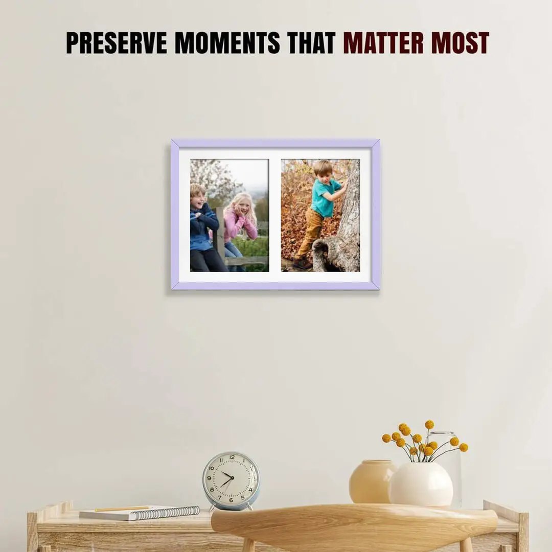 20x14" Sleek Purple Multi Aperture Photo Frame - Fits A4 (x2) Photos | Collage Frame thumbnail 2