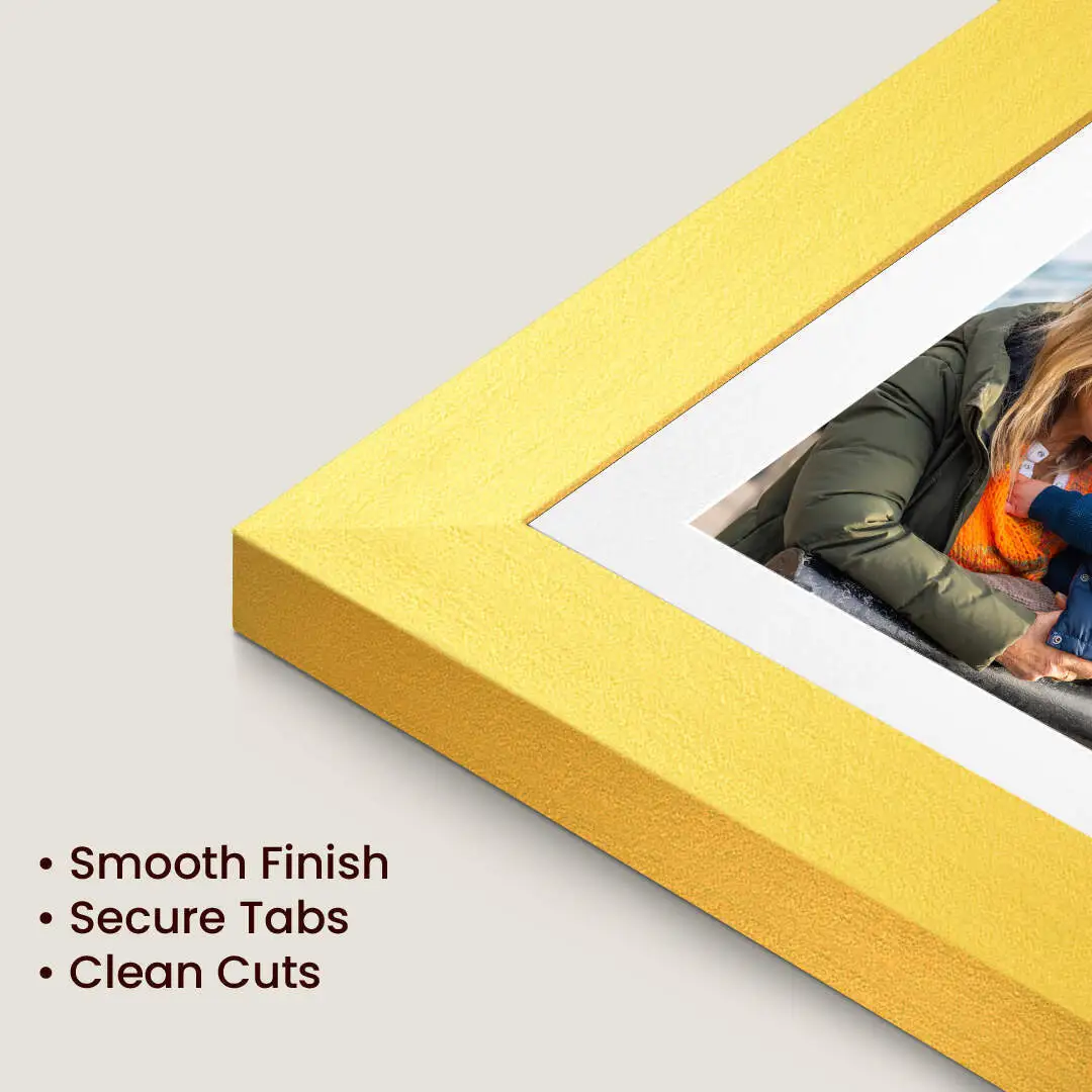 26x8" Gold Sleek Multi Aperture Photo Frame Holds 6x4" (x5) Photos With Blue Mount | Modern Collage Frame thumbnail 7