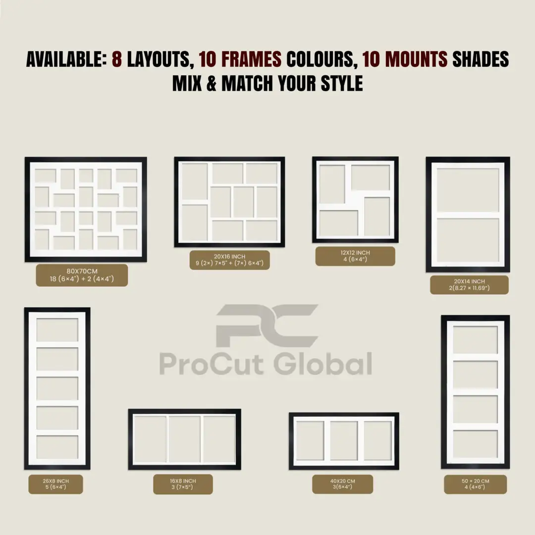 12x12" Modern Red Multi Aperture Photo Frame - Fits 6x4" (x4) Photos | Collage Frame thumbnail 8