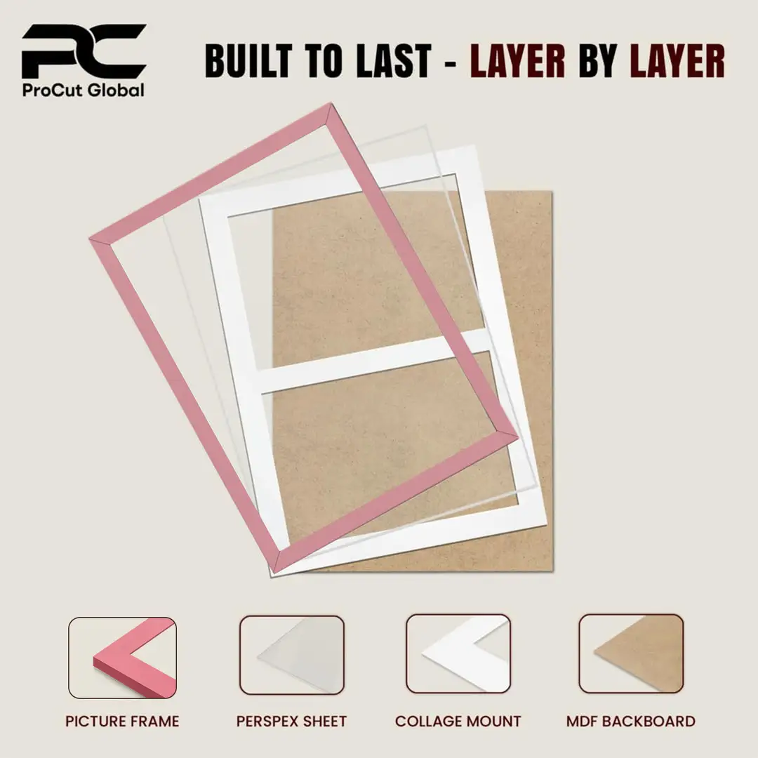 20x14" Pastel Pink Modern Multi Aperture Photo Frame - Fits A4 (x2) Photos | Collage Frame thumbnail 5