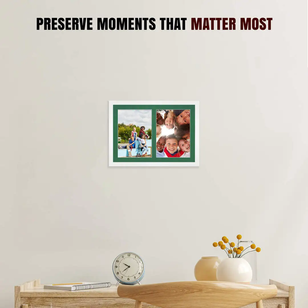 20x14" Modern White Multi Aperture Photo Frame - Fits A4 (x2) Photos | Collage Frame thumbnail 2