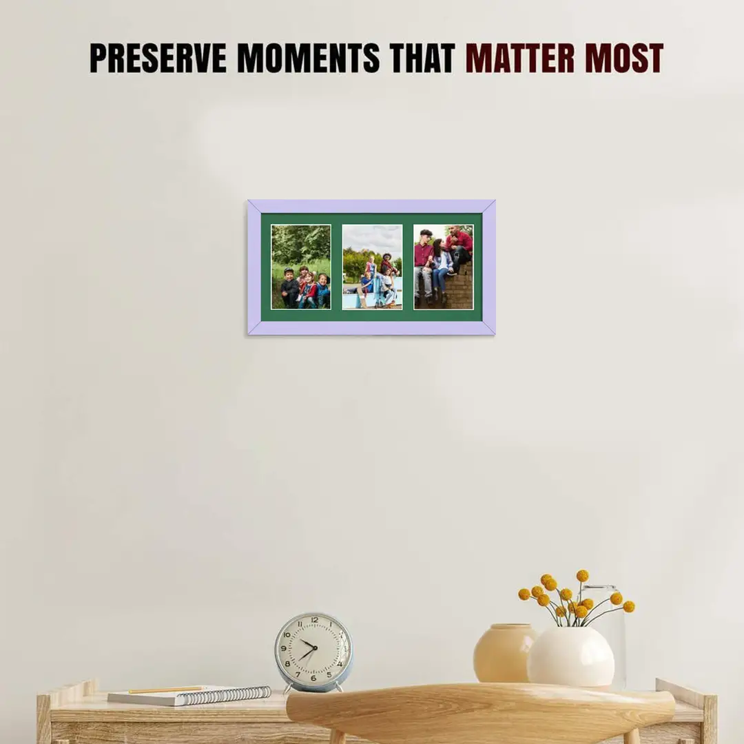 40x20cm Purple Modern Multi Aperture Photo Frame - Fits 6x4" (x3) Photos | Collage Frame thumbnail 2