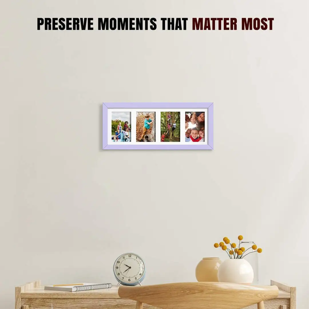 50x20cm Purple Modern Multi Aperture Photo Frame - Fits 6x4" (x4) Photos | Collage Frame thumbnail 2