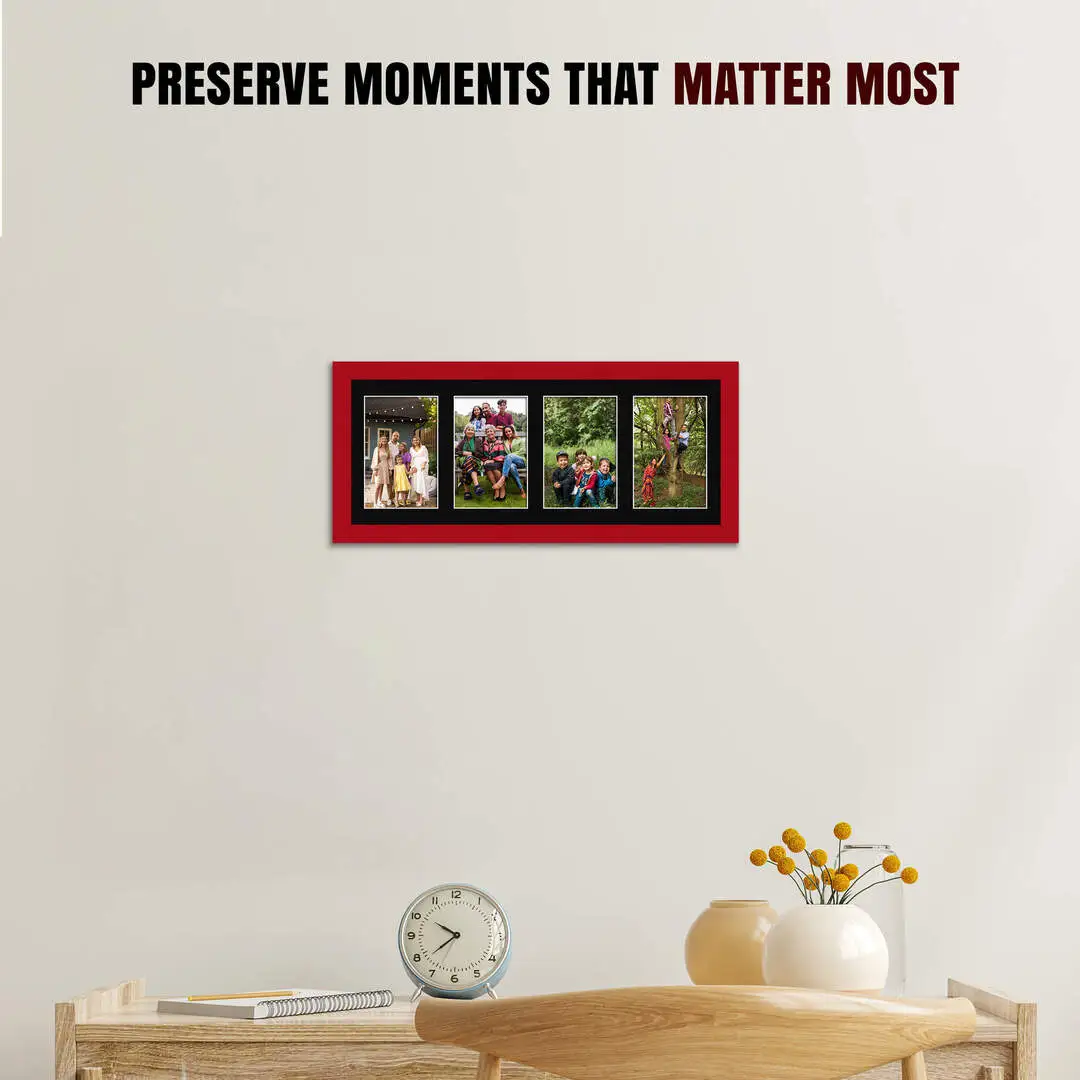 50x20cm Modern Multi Aperture Photo Frame - Fits 6x4" (x4) Photos | Collage Frame thumbnail 2