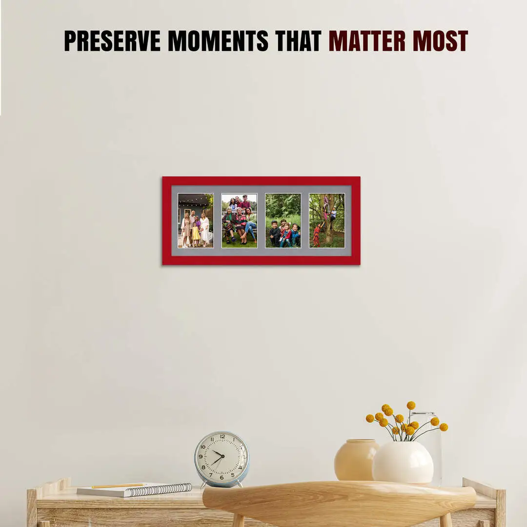 50x20cm Modern Multi Aperture Photo Frame - Fits 6x4" (x4) Photos | Collage Frame thumbnail 2