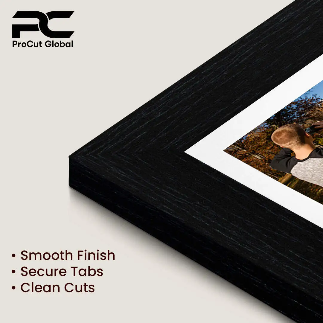 12x12" Black Modern Multi Aperture Photo Frame Holds 6x4" (x4) Photos With Ice White Mount | Modern Collage Frame thumbnail 7