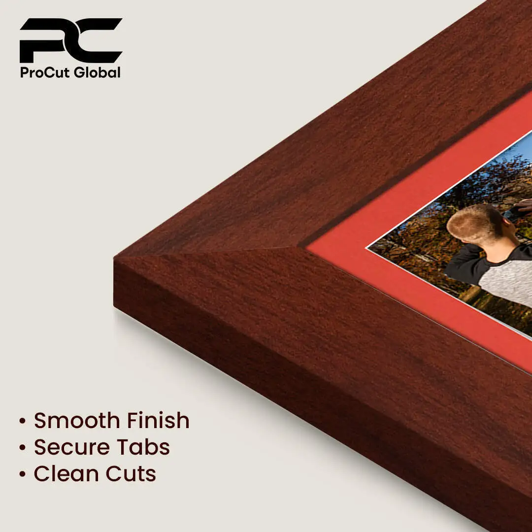 12x12" Rose Wood Modern Multi Aperture Photo Frame - Fits 6x4" (x4) Photos | Collage Frame thumbnail 7