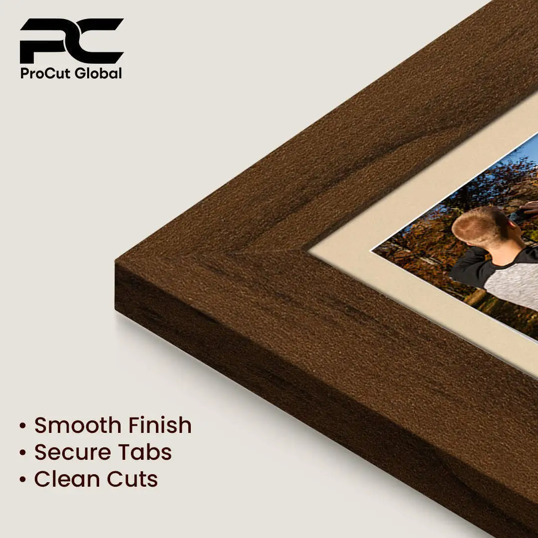 12x12" Walnut Modern Multi Aperture Photo Frame - Fits 6x4" (x4) Photos | Collage Frame thumbnail 7