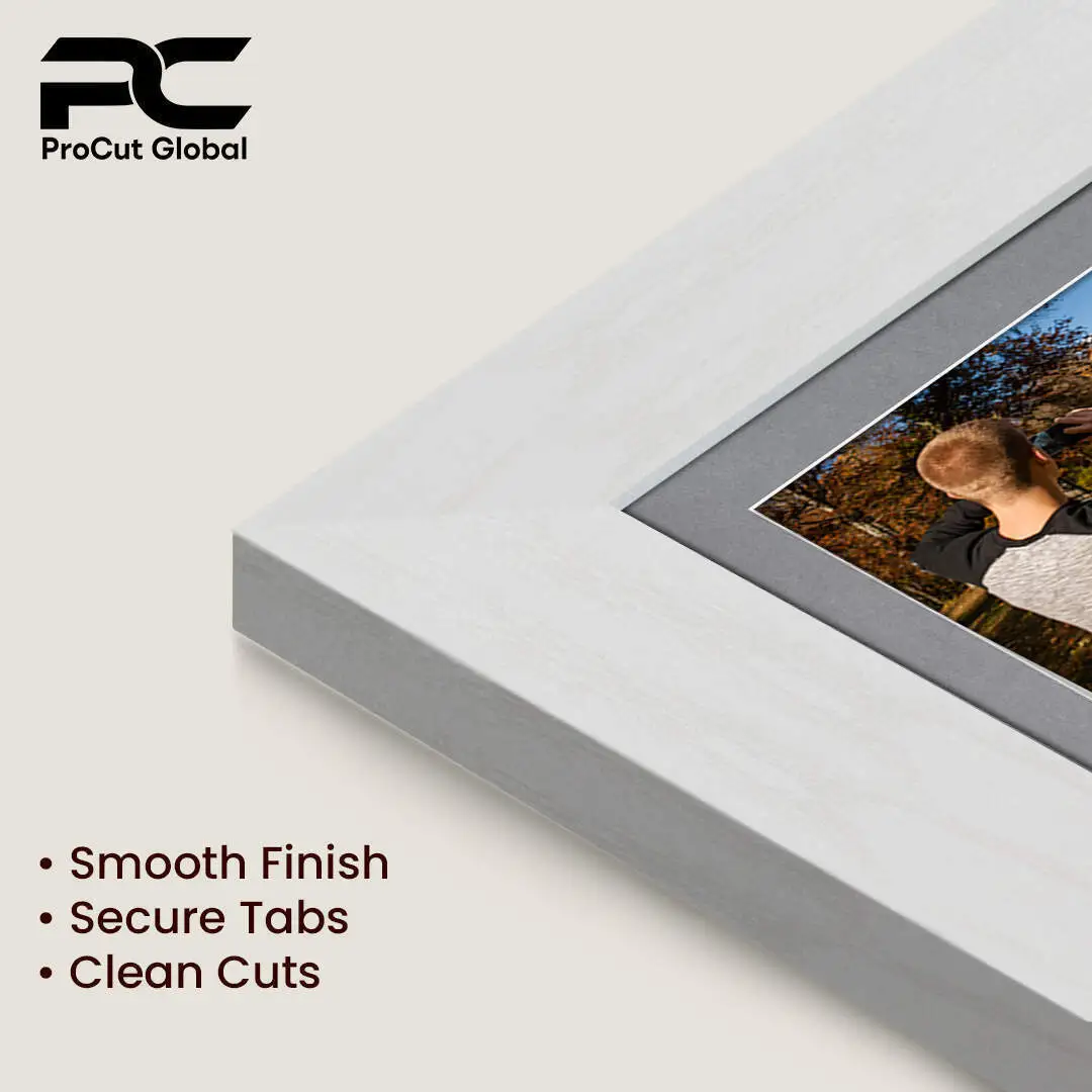 12x12" Ash White Modern Multi Aperture Photo Frame Holds 6x4" (x4) Photos With Mid Grey Mount | Modern Collage Frame thumbnail 7