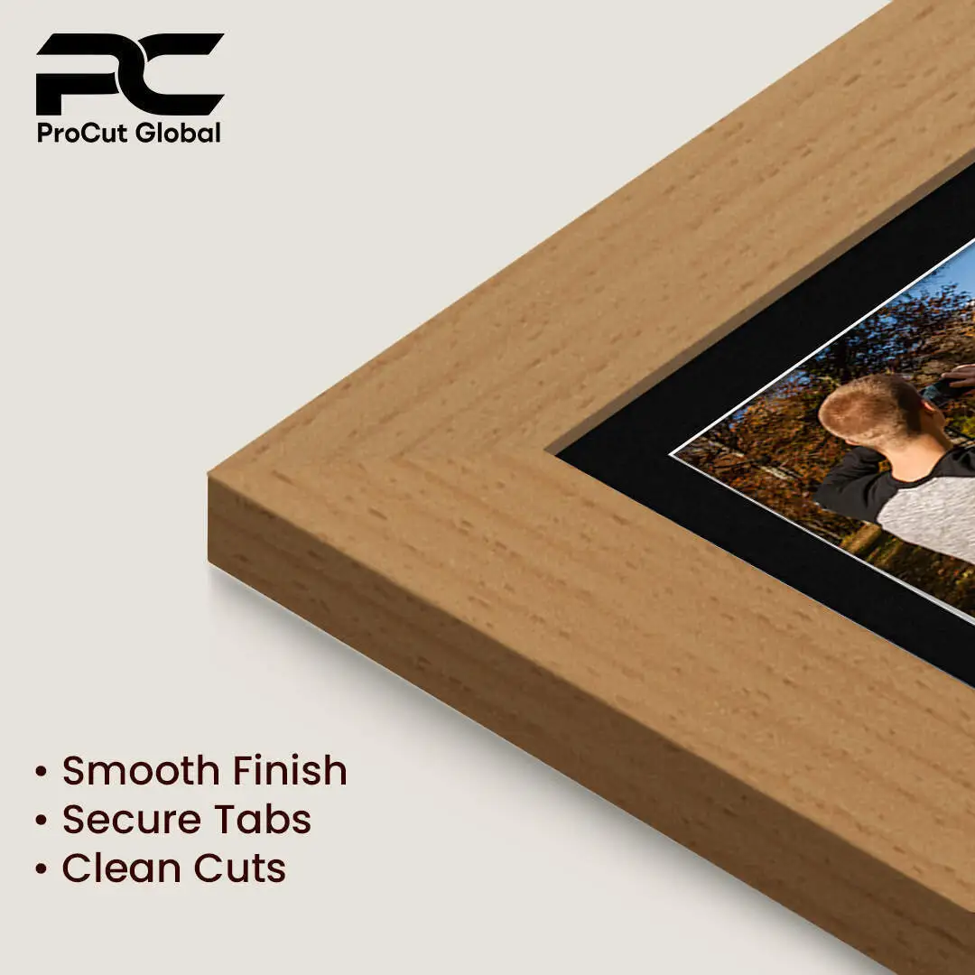 16x8" Country Pine Modern Multi Aperture Photo Frame Holds 7x5" (x3) Photos With Black Mount | Modern Collage Frame thumbnail 7