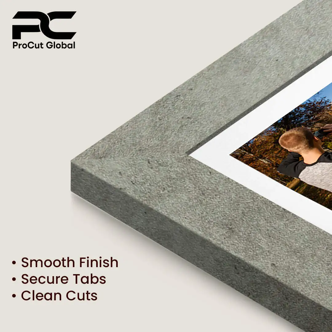 16x8" Grey Marble Modern Multi Aperture Photo Frame Holds 7x5" (x3) Photos With Ice White Mount | Modern Collage Frame thumbnail 7