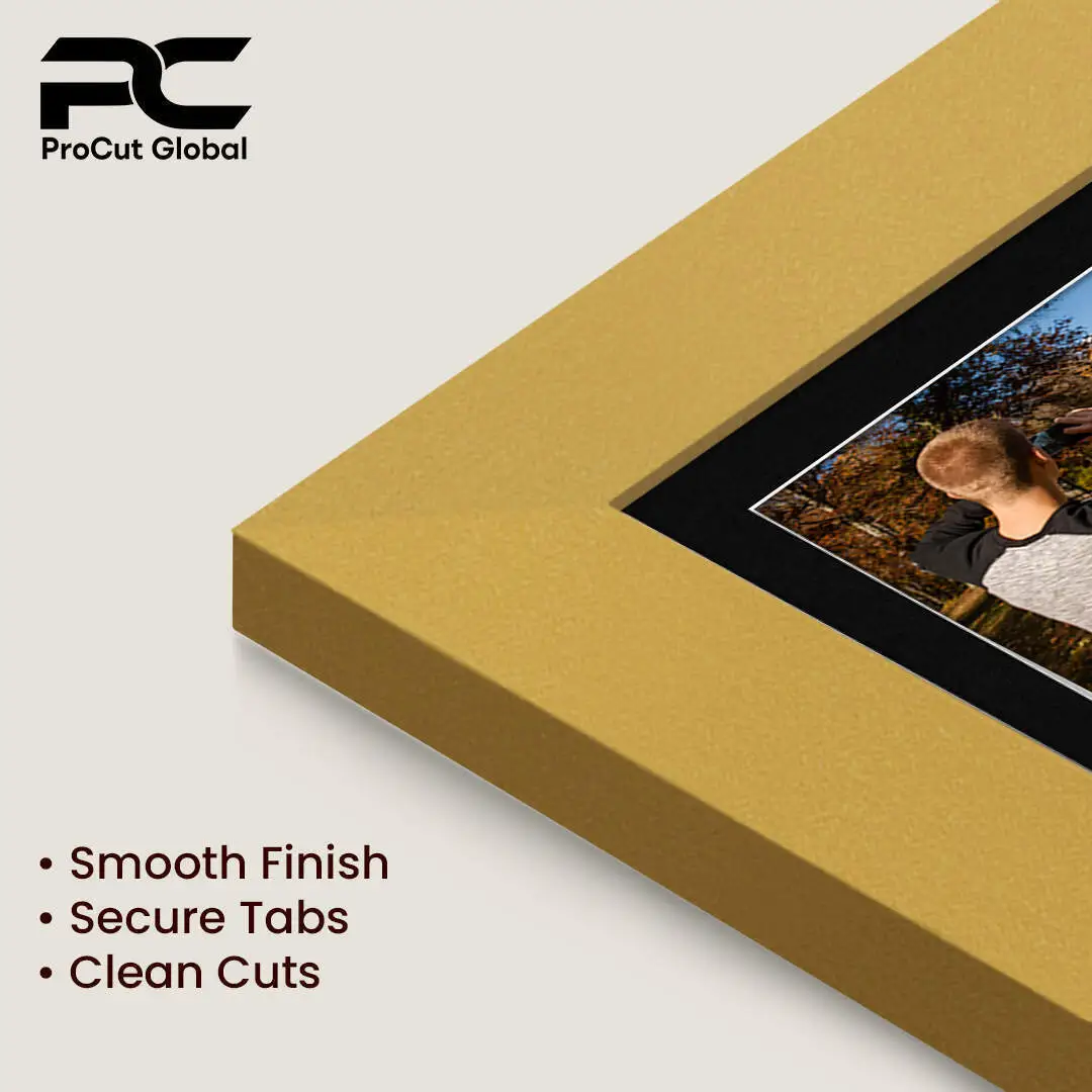 16x8" Modern Mustard Yellow Multi Aperture Photo Frame - Fits 7x5" (x3) Photos | Collage Frame thumbnail 7