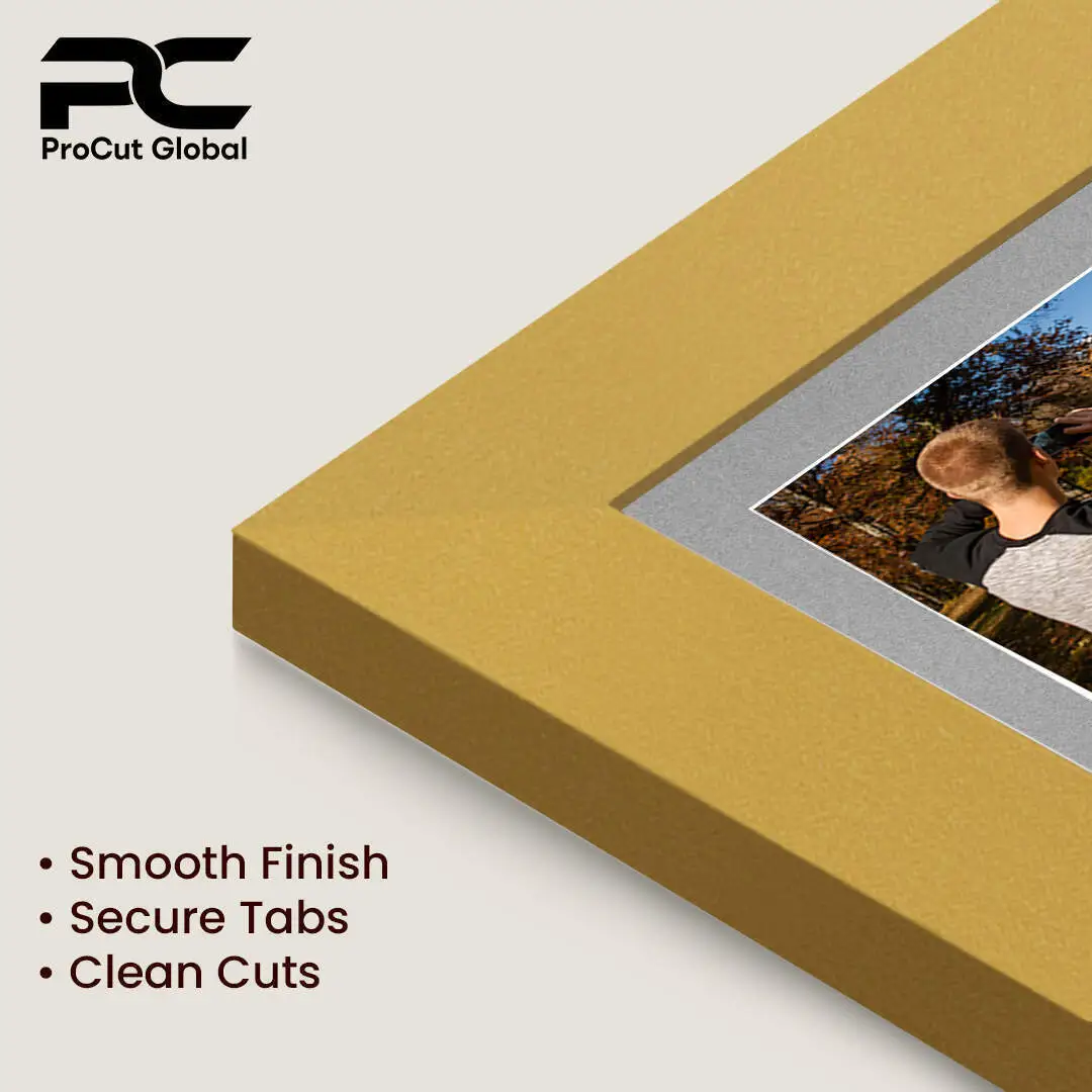 16x8" Modern Mustard Yellow Multi Aperture Photo Frame - Fits 7x5" (x3) Photos | Collage Frame thumbnail 7