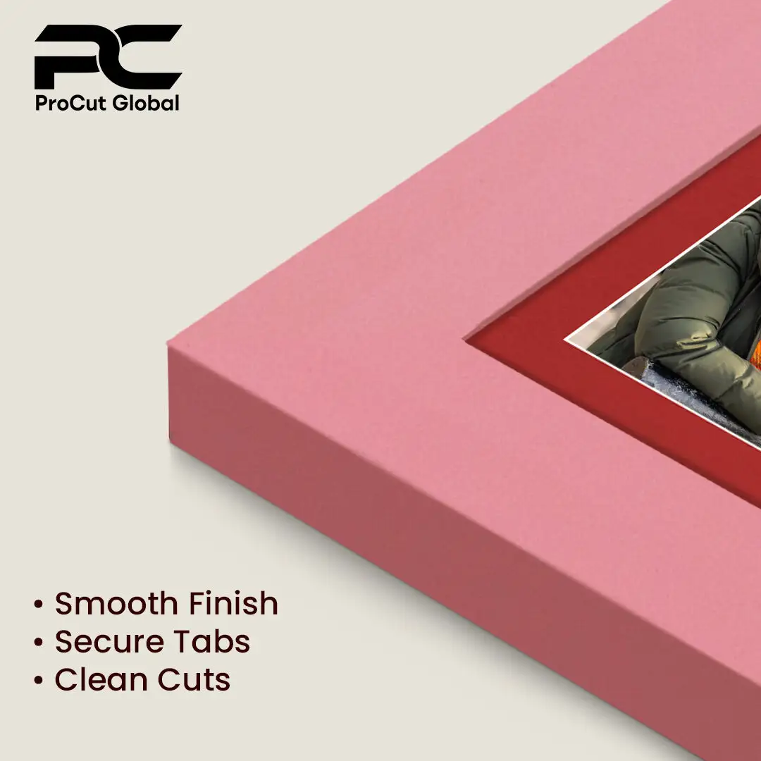 16x8" Pastel Pink Modern Multi Aperture Photo Frame Holds 7x5" (x3) Photos With Crimson Mount | Modern Collage Frame thumbnail 7