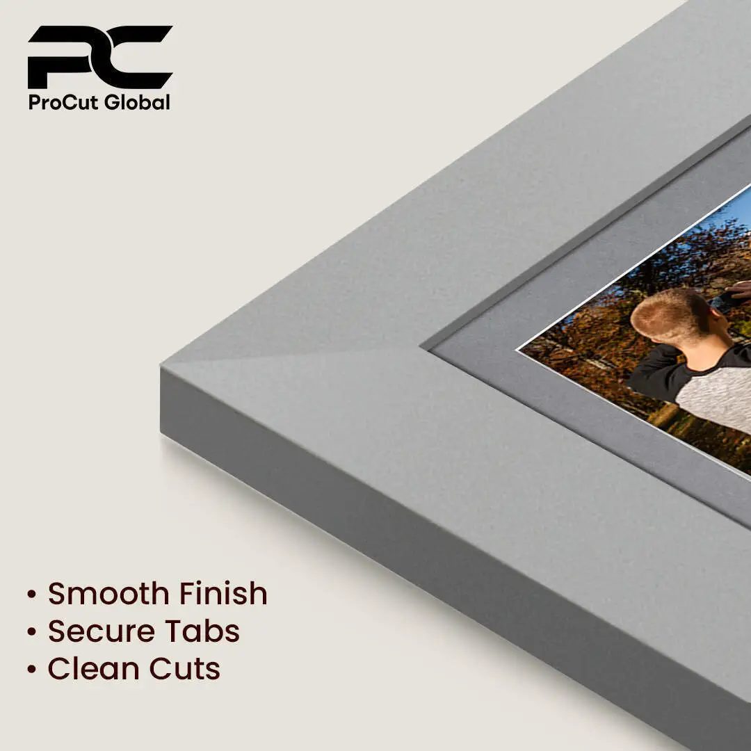 16x8" Silver Modern Multi Aperture Photo Frame Holds 7x5" (x3) Photos With Mid Grey Mount | Modern Collage Frame thumbnail 7