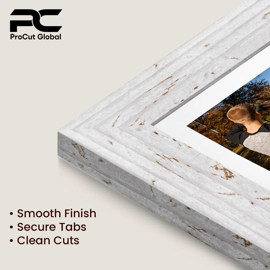 16x8" White Rustic Modern Multi Aperture Photo Frame - Fits 7x5" (x3) Photos | Collage Frame thumbnail 7
