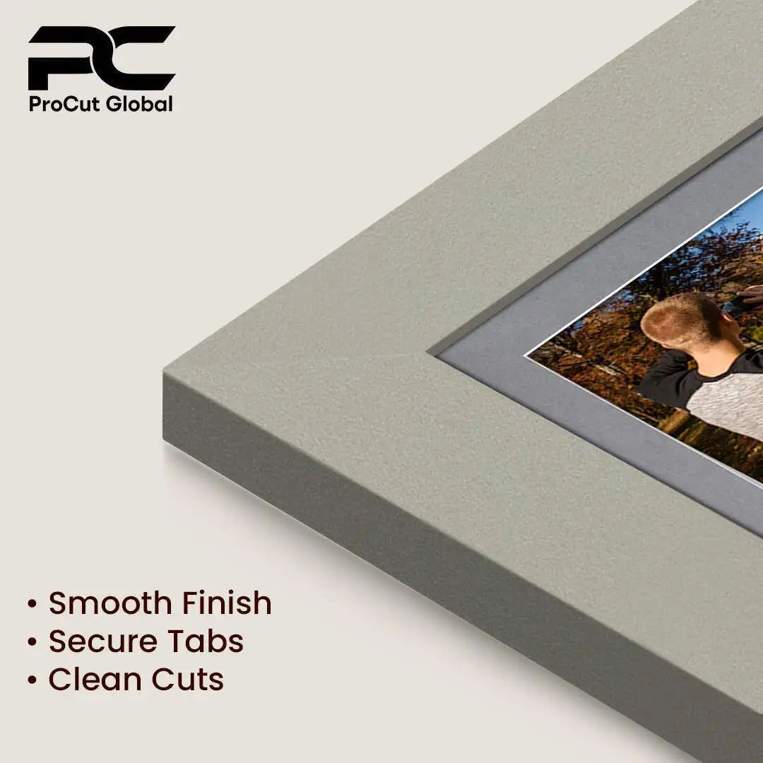 20x14" Light Grey Modern Multi Aperture Photo Frame Holds A4 (x2) Photos With Mid Grey Mount | Modern Collage Frame thumbnail 7